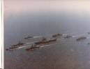 7th Fleet underway steaming in formation 1985